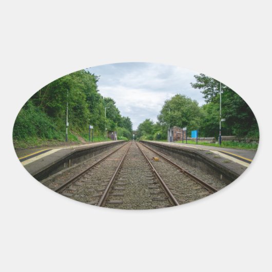 Ince and Elton Railway Station Ovale Sticker (Voorkant)