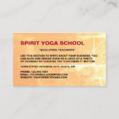 Incense Squares, Yoga Instructor Visitekaartje (Achterkant)