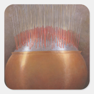 Incense sticks vierkante sticker