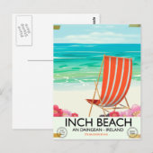 Inch Beach, An Daingean - ierland reisposter Briefkaart (Voorkant / Achterkant)
