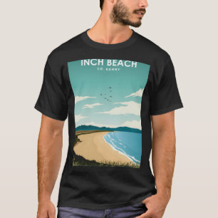 Inch Beach Kerry Ireland Minimal Retro Tra T-shirt