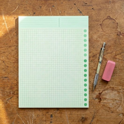 (Inch Ruled Squared) Green Blank Grid Graph Paper Notitieblok