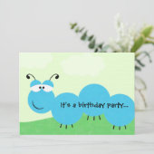 Inch Worm Het is een partijfeest uitnodiging (Staand voorkant)