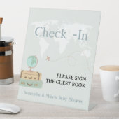 Inchecken Gastenboek Sign Travel Baby shower Reclamebord Met Voetstuk (Insitu)