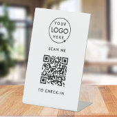 Inchecken QR-code | Contactloze zakelijke Logo Reclamebord Met Voetstuk