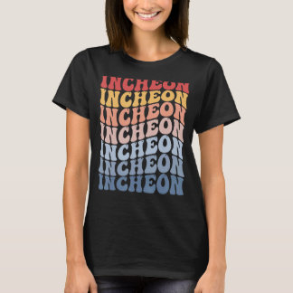 Incheon City Groovy Retro T-shirt