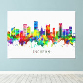 Incheon South Korea Skyline Canvas Afdruk (Insitu (Houten vloer))