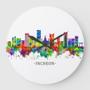 Incheon South Korea Skyline Grote Klok