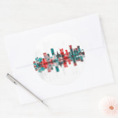 Incheon South Korea Skyline Ronde Sticker (Envelop)