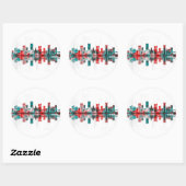 Incheon South Korea Skyline Ronde Sticker (Vel)