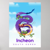 Incheon Zuid-Korea Dragon Poster (Voorkant)
