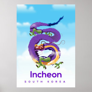 Incheon Zuid-Korea Dragon Poster