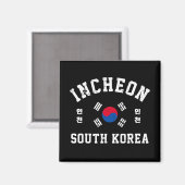 Incheon Zuid-Korea T-shirt Magneet (Voorkant / Achterkant)