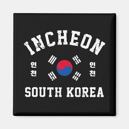 Incheon Zuid-Korea T-shirt Magneet (Voorkant)