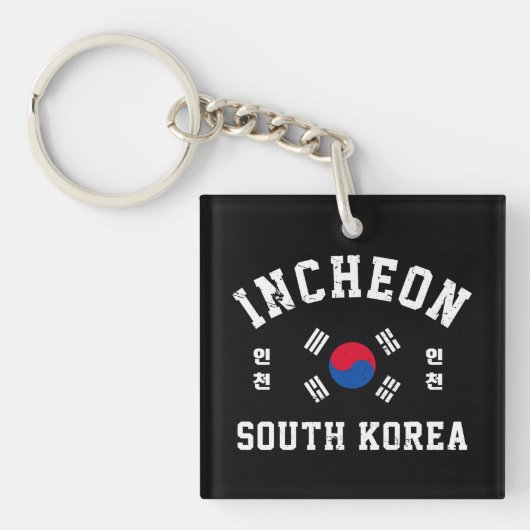 Incheon Zuid-Korea T-shirt Sleutelhanger (Voorkant)