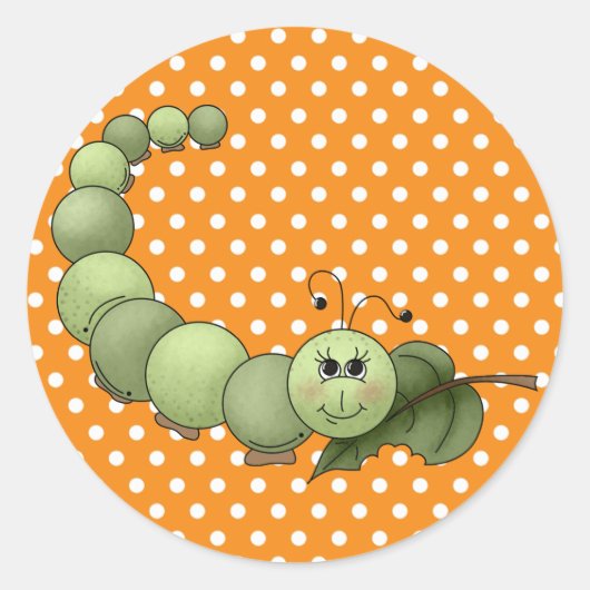 Inchworm Ronde Sticker (Voorkant)
