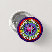 Inclusie aandelentoegang! Rainbow-hartslagpen Ronde Button 3,2 Cm (Voorkant /achterkant)