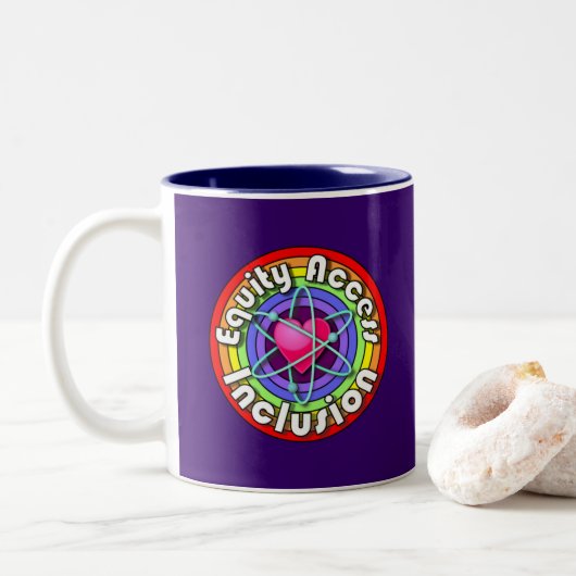 Inclusie aandelentoegang: Rainbow Science mok (Met donut)