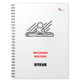 Inclusie is belangrijk Disability Pride Aangepaste Notitieboek (Voorkant)