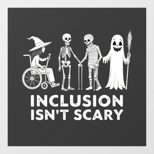 Inclusie is geen enge Spooky Skeleton Teacher Raamsticker (Vel)