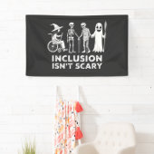 Inclusie is geen enge Spooky Skeleton Teacher Spandoek (Insitu)