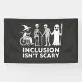 Inclusie is geen enge Spooky Skeleton Teacher Spandoek (Horizontaal)
