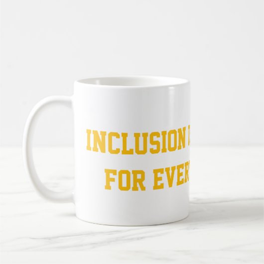 Inclusie is goed voor iedereen koffiemok (Links)