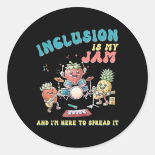 Inclusie is mijn jam autisme bewustzijn (2) ronde sticker
