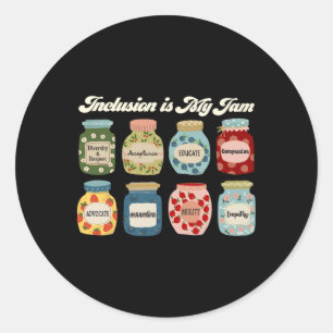 Inclusie is mijn JAM Autisme Bewustzijn Leraar Ronde Sticker