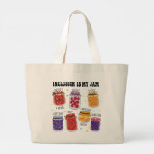 Inclusie is mijn Jam Grappig Grote Tote Bag (Achterkant)