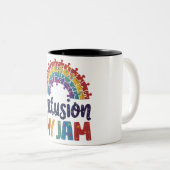 Inclusie is mijn jam tweekleurige koffiemok (Voorkant rechts)