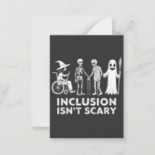 Inclusie is niet eng Griezelige Skelet Docent  Notitiekaartje