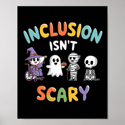 Inclusie is niet eng Mummy Boo Ghost Halloween Poster (Voorkant)