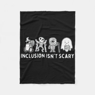 Inclusie is niet eng Teacher Skeleton Ghost Schatt Fleece Deken