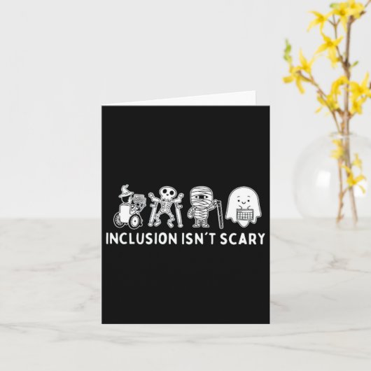 Inclusie is niet eng Teacher Skeleton Ghost Schatt Kaart (Gele Bloem)