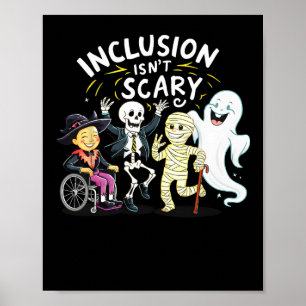 Inclusie is niet eng Teacher Skeleton Ghost Schatt Poster
