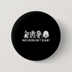 Inclusie is niet eng Teacher Skeleton Ghost Schatt Ronde Button 5,7 Cm