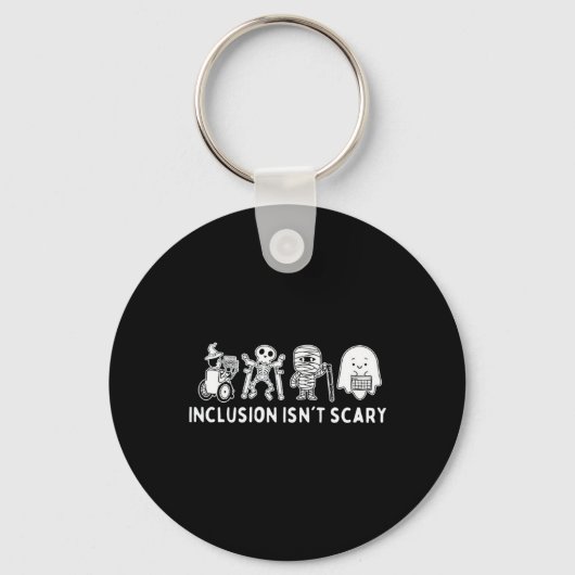 Inclusie is niet eng Teacher Skeleton Ghost Schatt Sleutelhanger (Voorkant)