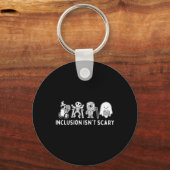Inclusie is niet eng Teacher Skeleton Ghost Schatt Sleutelhanger (Voorkant)