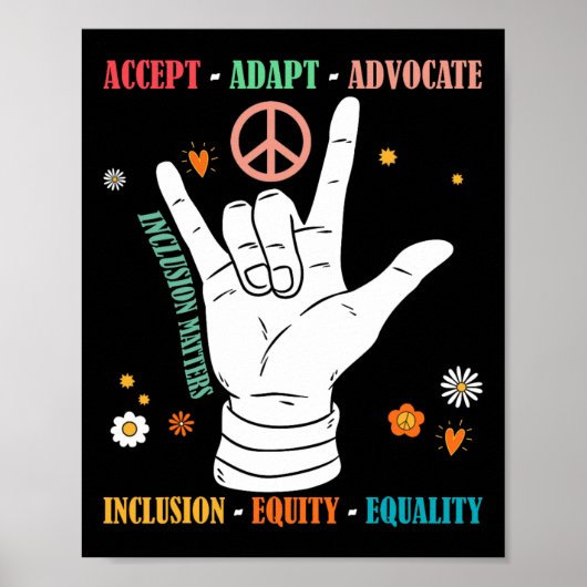 Inclusie Problemen Autisme Bewustzijn Leraar Inspi Poster (Voorkant)