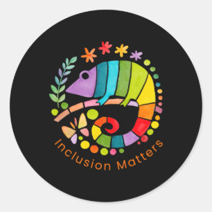 Inclusie S Rainbow Chameleon en Merch Sticker