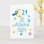Inclusie voor Downsyndroom - Allahs Geschenk Kaart (Gele Bloem)
