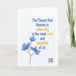 Inclusie voor downsyndroom - Blauwe Bloemen Kaart