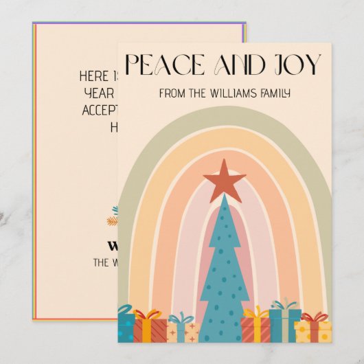 Inclusief Boho Peace Love LGBTQ Holiday Kaart (Voorkant / Achterkant)