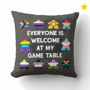 Inclusief Bordspel LGBTQ Pride Vlag Meeples Kussen