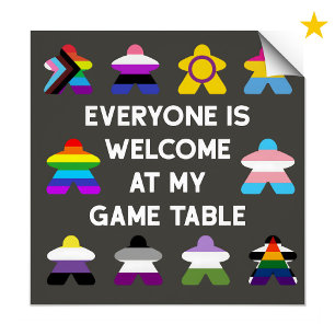 Inclusief Bordspel LGBTQ Pride Vlag Meeples Perfect Poster