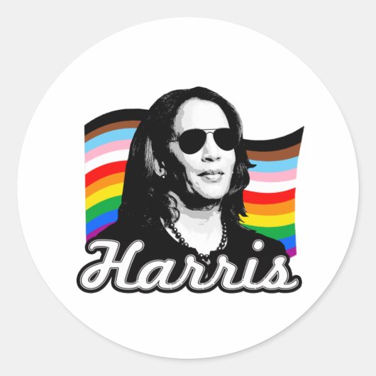 Inclusief Harris-vlag Ronde Sticker (Voorkant)