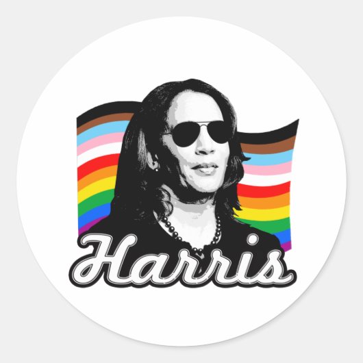 Inclusief Harris-vlag Ronde Sticker (Voorkant)