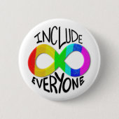 Inclusief iedereen Rainbow Infinity-symbool Ronde Button 5,7 Cm (Voorkant)