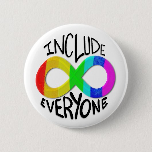 Inclusief iedereen Rainbow Infinity-symbool Ronde Button 5,7 Cm (Voorkant)